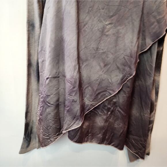 New Vintage Concepts Gray Cowl Neck Marble Silk Print Tunic Top Size M - Picture 11 of 12